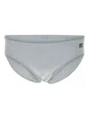 Mc2 Saint Barth Piping Swimsuit Elastic Waistband In White