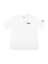 Mc2 Saint Barth White Crewneck T-shirt With Logo Lettering On Front And Sleeve And Maxi Print On The Rear In Cotton  In White