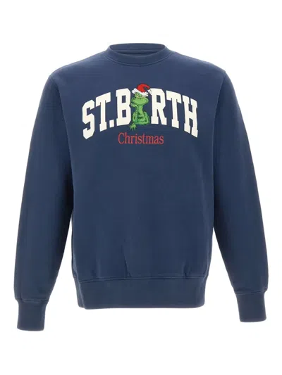 Mc2 Saint Barth Logo-print Crew-neck Sweatshirt In Blue