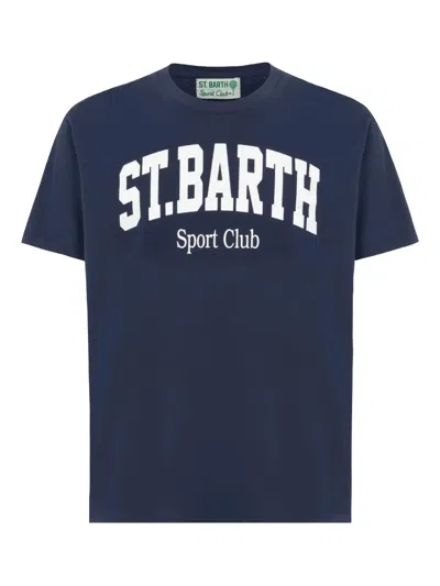 Mc2 Saint Barth Logo-print Round-neck T-shirt In Blue