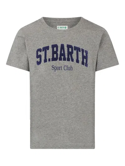 Mc2 Saint Barth Logo-print Round-neck T-shirt In Gray