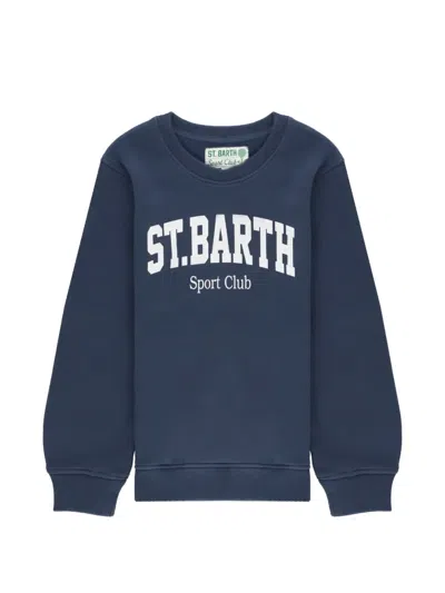 Mc2 Saint Barth Kids' Logo-print Sweater In Blue