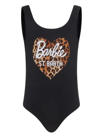 Mc2 Saint Barth Kids' Logo-print Swimsuit In Black