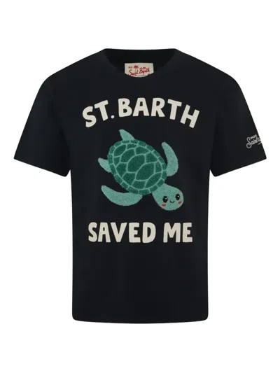 Mc2 Saint Barth Logo-print T-shirt In Blue