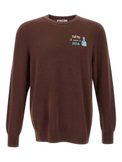 Mc2 Saint Barth Logo Sweater In Brown