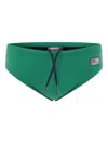 Mc2 Saint Barth Logo-patch Swim Trunks In Green
