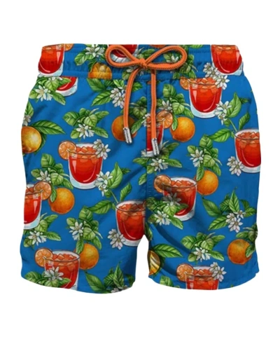 Mc2 Saint Barth Logo Swimming Trunks In Multicolor