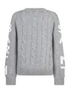 Mc2 Saint Barth Logo Textured Knit Pullover Sweater In Wool Blend In St Barth