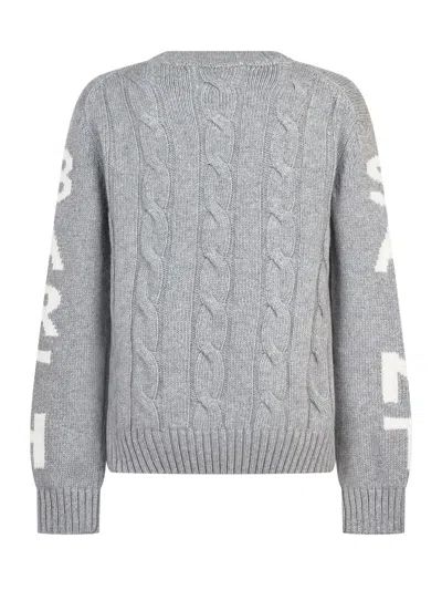 Mc2 Saint Barth Logo Textured Knit Pullover Sweater In Wool Blend In St Barth