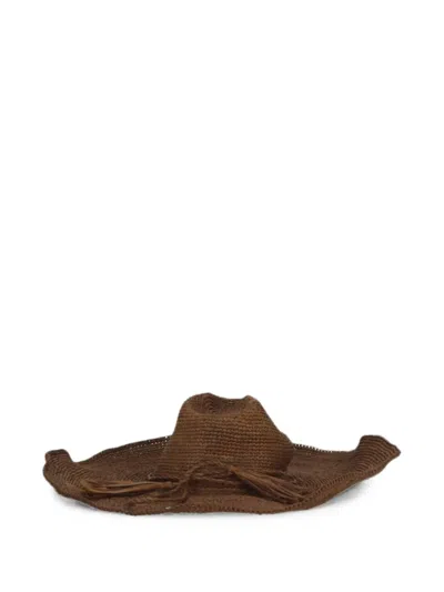 Mc2 Saint Barth Logo-detail Wide-brim Hat In Brown