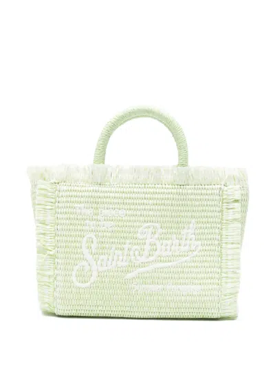 Mc2 Saint Barth Logo-embroidered Frayed Tote Bag In Pink