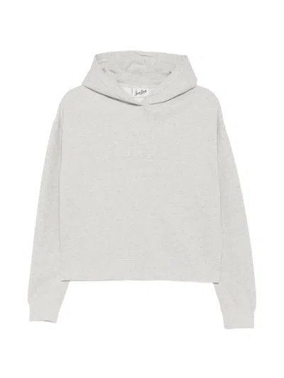 Mc2 Saint Barth Logo-embroidered Hoodie In Gray