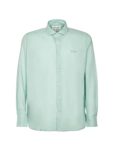 Mc2 Saint Barth Logo-embroidered Long-sleeve Shirt In Green