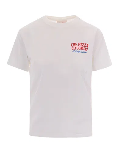 Mc2 Saint Barth Logo-embroidered Pizza Print T-shirt In Pink