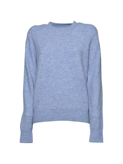 Mc2 Saint Barth Logo-embroidered Ribbed-trim Sweater In Blue