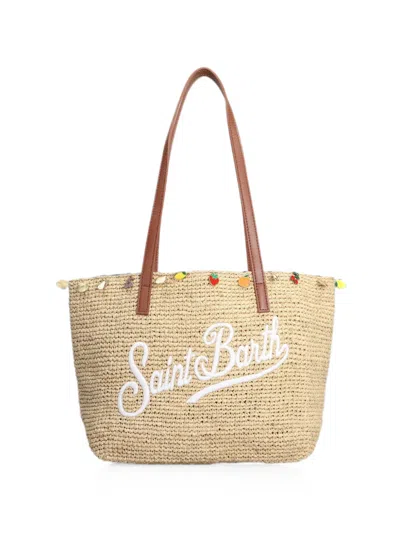 Mc2 Saint Barth Logo-embroidered Shoulder Bag In Nude