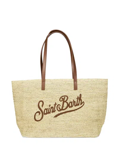 Mc2 Saint Barth Logo-embroidered Tote Bag In Neutral