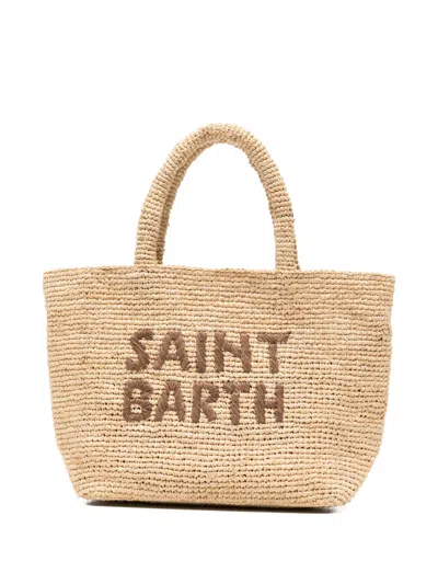 Mc2 Saint Barth Logo-embroidered Tote Bag In Neutral