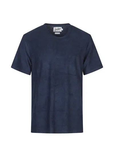 Mc2 Saint Barth Logo-embroidered T-shirt In Blue
