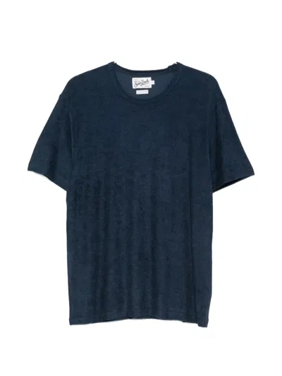 Mc2 Saint Barth Logo-embroidered T-shirt In Blue