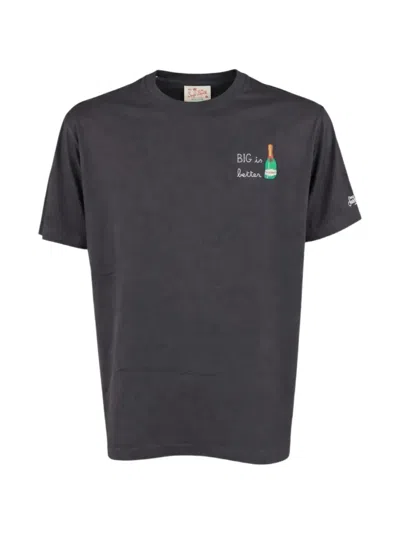 Mc2 Saint Barth Logo-embroidered T-shirt In Gray