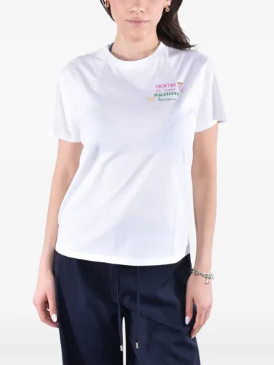 Mc2 Saint Barth Logo-embroidered T-shirt In White