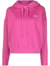 Mc2 Saint Barth Logog-embroidered Cotton Hoodie In Pink