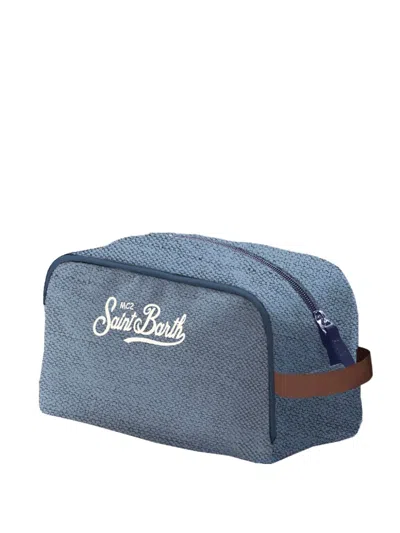 Mc2 Saint Barth Logo-handle Beauty Case In Blue