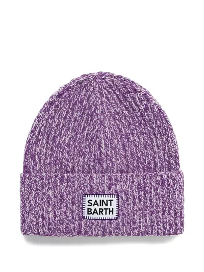 Mc2 Saint Barth Logo-label Beanie Hat In Purple