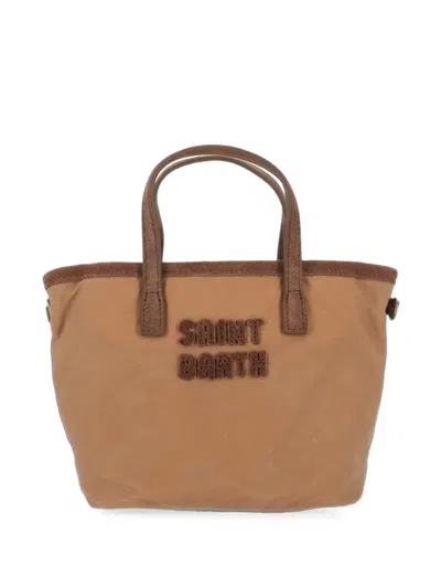 Mc2 Saint Barth Logo-lettering Tote Bag In Brown