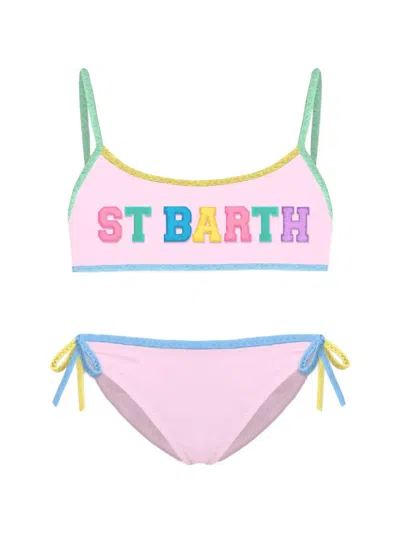Mc2 Saint Barth Logo-patch Bikini In Pink
