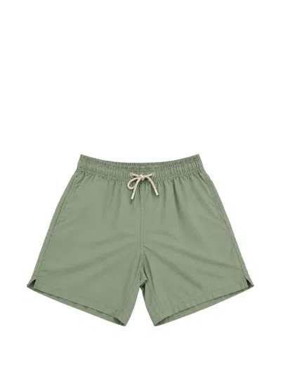 Mc2 Saint Barth Logo-patch Drawstring Swim Shorts In Green