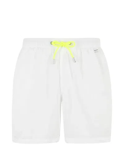 Mc2 Saint Barth Logo-patch Drawstring Swim Shorts In White