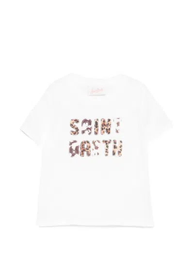 Mc2 Saint Barth Kids' Logo-patch T-shirt In White