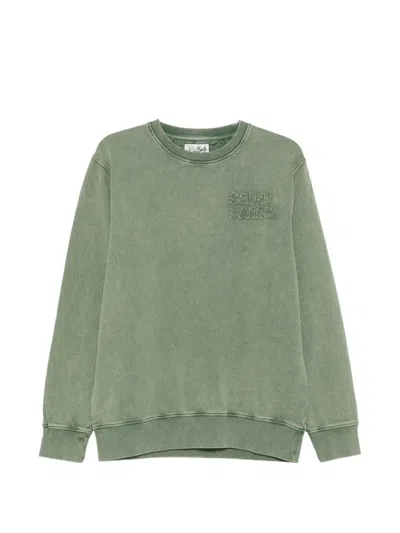 Mc2 Saint Barth Logo-patches Cotton Sweater In Green