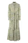 Mc2 Saint Barth Long Dress In Patterned Cotton Blend