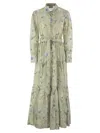 Mc2 Saint Barth Long Dress In Patterned Cotton Blend