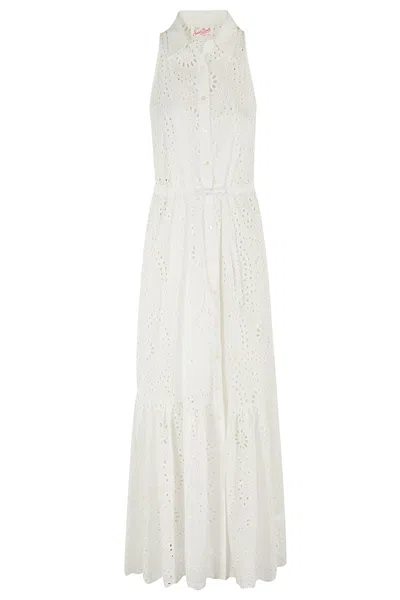 Mc2 Saint Barth Long Halterneck Dress In White