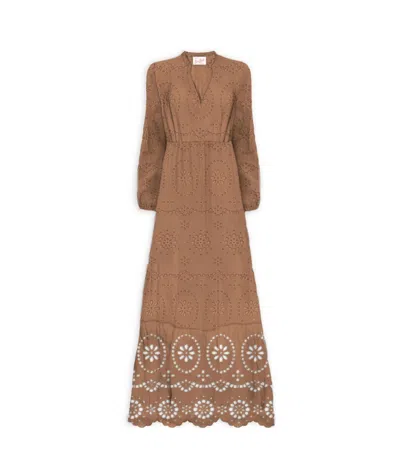 Mc2 Saint Barth Long Sleeve Dress In Brown