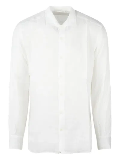 Mc2 Saint Barth Long-sleeve Linen Shirt In White