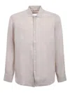 Mc2 Saint Barth Long-sleeve Linen Shirt In Neutral