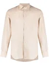 Mc2 Saint Barth Long-sleeve Linen Shirt In Neutrals