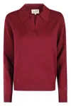 Mc2 Saint Barth Collared Wool Sweater In Red