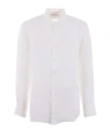 Mc2 Saint Barth Man White Linen Shirt Pamplona In White