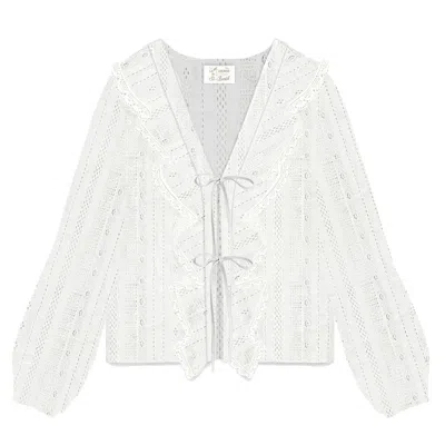 Mc2 Saint Barth Long Sleeve Shirt With Bow Evi0001-00472l In White
