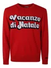 Mc2 Saint Barth Crew Neck Long Sleeve Ribbed Pullover In Red