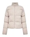Mc2 Saint Barth Beige Cable-knit Wool Mya Down Jacket In Neutral