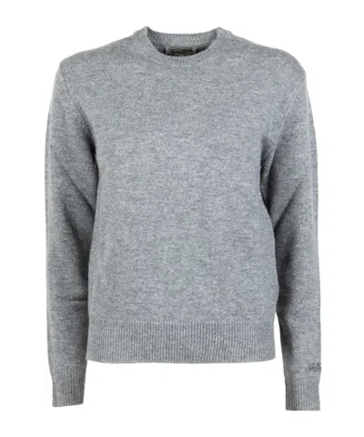 Mc2 Saint Barth Long-sleeved Knitted Shirt In Gray