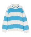 Mc2 Saint Barth Striped Knit Jumper In White