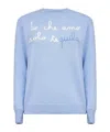 Mc2 Saint Barth Light Blue Embroidered Wool Blend New Queen Sweater In Blue
